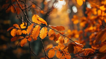 Autumn Leaves in Sunlight.