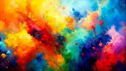 Fototapeta premium A Tapestry of Emotions: A captivating abstract painting showcasing a vibrant interplay of colors, textures, and shapes. Generative AI Computer-generated