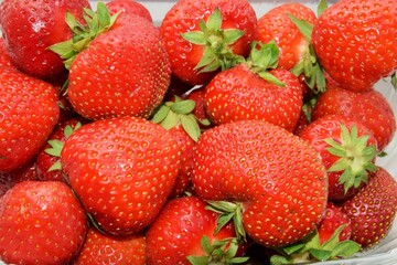 Tasty food. Background of juicy strawberries