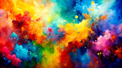 The Abstract Symphony: A captivating abstract painting showcasing a vibrant interplay of colors 