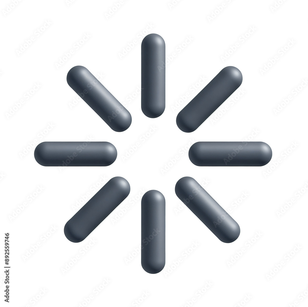 Poster 3d round loading icon. simple design element
