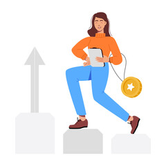 A flat style illustration of revenue analysis 

