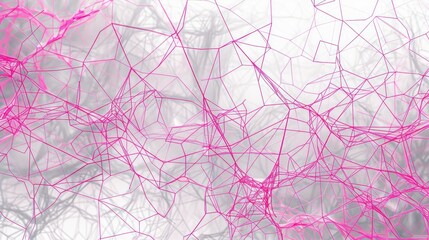 Intricate network of bright fuchsia and soft grey lines, forming a modern and stylish pattern for text overlays