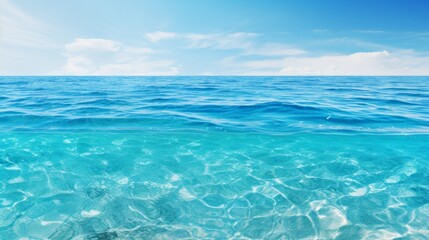 Obraz premium Pure blue turquoise sea with slight waves and bright reflections