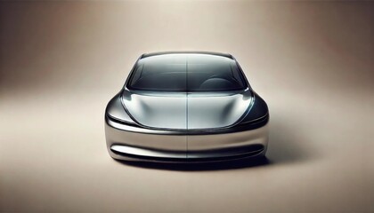 Unbranded car windshield mockup poster or banner with neutral copyspace background