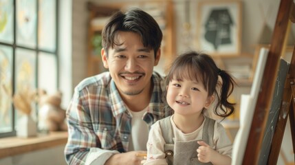 Obraz premium Father-Daughter Bond at Home