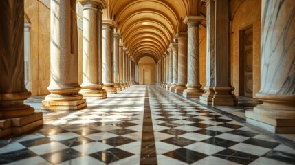 Elegant Marble Architectural Corridor