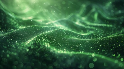 Abstract Green Digital Landscape