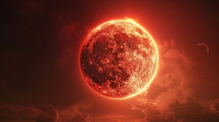 Red Planet in Fiery Glow