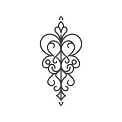 vertical line divider with hearth minimalist line art icon logo symbol 