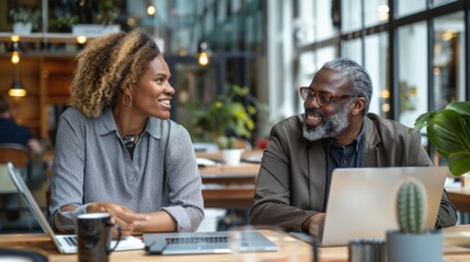 Colleagues Collaborating in Modern Office