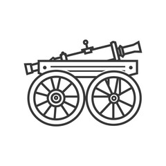Fototapeta premium vintage old cannon minimalist line art icon logo symbol 