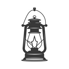 vintage lantern pendant lamp industrial style minimalist line art icon logo symbol 