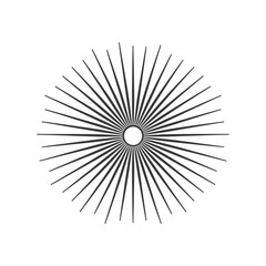 Obraz premium vintage sunburst minimalist line art icon logo symbol 