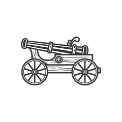 vintage old cannon minimalist line art icon logo symbol 