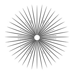 Obraz premium vintage sunburst minimalist line art icon logo symbol 