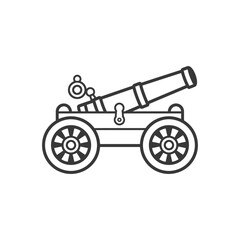 vintage old cannon minimalist line art icon logo symbol 