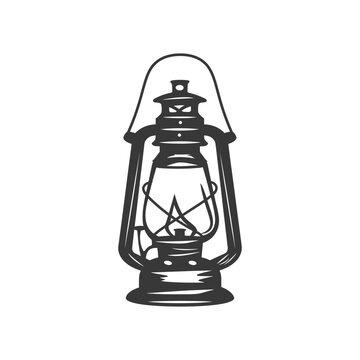 vintage lantern black and white clip art preview