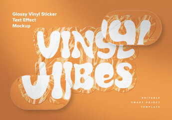 Glossy Vinyl Sticker Text Effects
