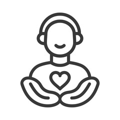 Obraz premium volunteer minimalist line art icon logo symbol 