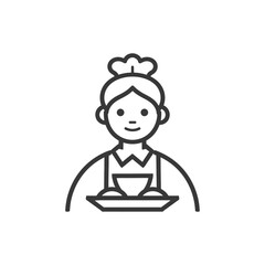 waitress minimalist line art icon logo symbol 
