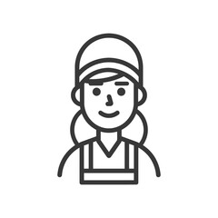 Obraz premium waitress minimalist line art icon logo symbol 