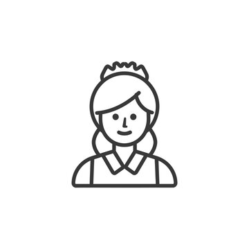 recommend clip art: waitress minimalist line art icon logo symbol 