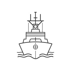Fototapeta premium warship minimalist line art icon logo symbol 