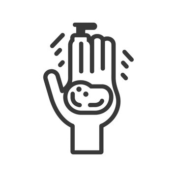 recommend clip art: washing hands with soap minimalist line art icon logo symbol 