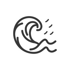 Fototapeta premium wave minimalist line art icon logo symbol 