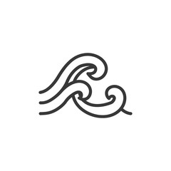 Fototapeta premium wave minimalist line art icon logo symbol 