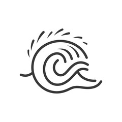 Naklejka premium wave minimalist line art icon logo symbol 