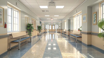 Hospital Corridor Interior