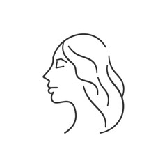 woman head minimalist line art icon logo symbol 