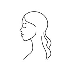 woman head minimalist line art icon logo symbol 