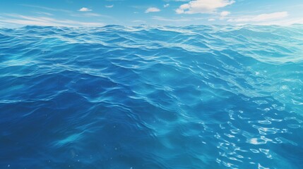 Vibrant blue ocean surface with smooth texture and sunlit highlights