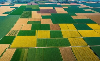 Patchwork Farmland Aerial View
