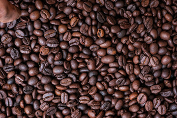 Roasted coffee beans for background