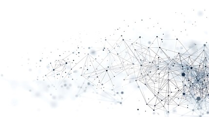 dots and lines connection on white abstract technology background