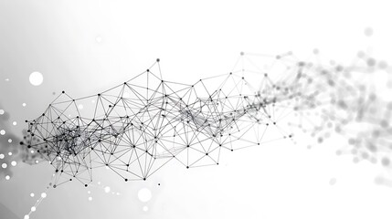 dots and lines connection on white abstract technology background