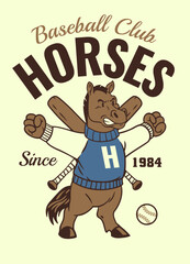 Horse Sport Mascot Shirt Design in Vintage Style