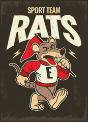 Rats Sport Mascot Shirt Design in Vintage Style