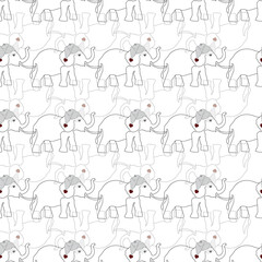 Colorful  Preppy Elephants seamless pattern, Background, Perfect for fabric,
