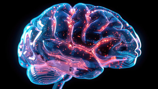 Concept art of a human brain exploding with knowledge and creativity. generative ai
