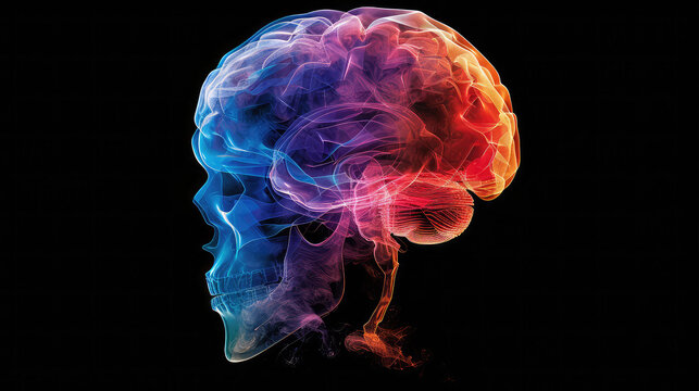 Concept art of a human brain exploding with knowledge and creativity. generative ai