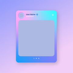 Social media frame isolated template. Colorful social media interface.