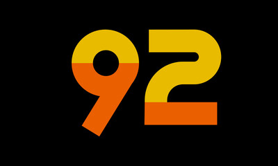92 Orange Logo Number Half Yellow Simple