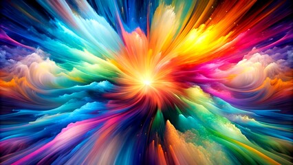 Obraz premium The Abstract Language of Color: A Visual Exploration of Hue and Shape Generative AI Neural artwork