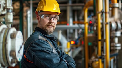 Oil worker ensuring environmental safety and compliance in oil extraction.