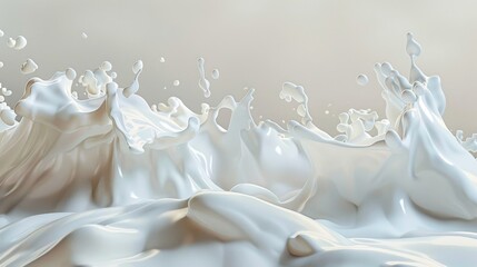 Vibrant White Milk Splash in Dynamic Food Illustration